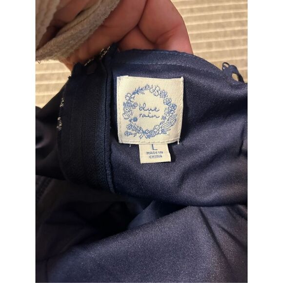 Blue rain  spaghetti strap midi dress size large - Picture 4 of 5